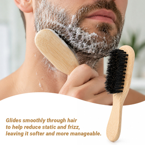 <span class=keywords><strong>Brosse</strong></span> de toilettage pour homme en poils naturels de qualité supérieure, <span class=keywords><strong>brosse</strong></span> à cheveux en bambou de couleur naturelle, écologique, portable, <span class=keywords><strong>brosse</strong></span> à <span class=keywords><strong>barbe</strong></span> - Product Image 5