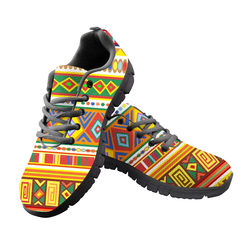 अफ्रीकी kente यूनिसेक्स स्नीकर जूते फ्लैट जूते महिलाओं प्यारा कार्टून नर्सों मुद्रित महिलाओं के जूते जूते सांस जाल फ्लैट्स Zapatos