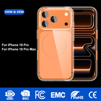 Étui de téléphone magnétique transparent HD Laudtec pour iPhone 17/18 Pro Max, pare-chocs de luxe fin antichoc en TPU+PC, logo personnalisé disponible