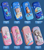 Estuche de Lápices de Cuero 3DPU con Diseño de Conejo de Dibujos Animados para Niños de Primaria, Bolsa de Lápices EVA Impermeable sin Cierre, Venta al por Mayor para Comercio Exterior