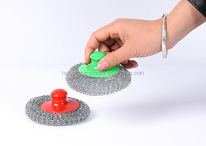 Grand tampon à récurer <span class=keywords><strong>de</strong></span> cuisine en acier galvanisé durable avec poignée - Product Image 3