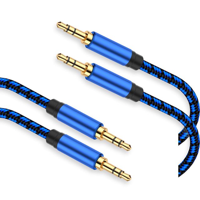 1m 2m 3m 5m 8m 10m Print Logo Bare Copper 28AWG 3.5mm Slim Audio Cable Gold Plated Connectors  Male/Male Aux Cable