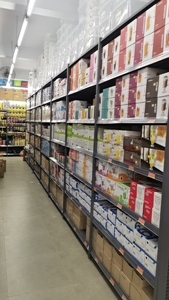 Personalizado Heavy-Duty Prateleiras Comerciais 120kg/camadas de Madeira Metal Gôndola Prateleiras para Store & Supermercado Prateleiras <span class=keywords><strong>Display</strong></span> Racks - Product Image 4
