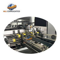 Machine automatique haute vitesse de pliage, collage et agrafage pour toutes les boîtes en carton ondulé