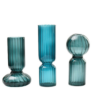 Tay Thổi Bắc Âu Sáng Tạo Sọc Bong Bóng Bình Màu Cột Hoa Sắp Xếp Bình Thủy Tinh Cho Trang Trí Nội Thất - Product Image 6