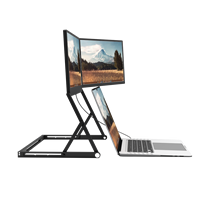 Moniteur portable double sans pilote OEM 15,6 pouces 1080P IPS pliable, extension d'écran d'ordinateur portable Type-C avec haut-parleur intégré