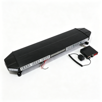 BIAOCHI Aluminium-Gehäuse Rot&Blau LED-Blitzwarnleuchte 12V Sirenen-Lautsprecher Hupe Dach-Notfall-Sicherheitsleuchte für Auto LKW