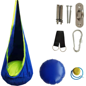 Columpio para niños, silla <span class=keywords><strong>colgante</strong></span>, suspensión para interiores y exteriores, columpio para acampar, silla <span class=keywords><strong>colgante</strong></span>, <span class=keywords><strong>hamaca</strong></span> con cojín inflable, luz LED - Product Image 2