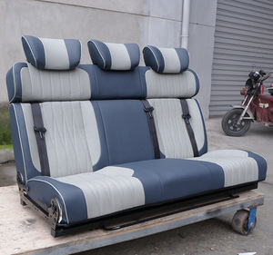 Lit de voiture pliable en cuir de luxe pour longs trajets, design ergonomique confortable, <span class=keywords><strong>canapé</strong></span> de van avec oreiller amovible - Product Image 4