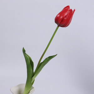 Flores Artificiales al por Mayor, Tulipanes Realistas Pequeños en Maceta <span class=keywords><strong>de</strong></span> Vidrio, Arreglos Personalizados, Ramos <span class=keywords><strong>de</strong></span> Flores, Material <span class=keywords><strong>de</strong></span> <span class=keywords><strong>PVC</strong></span>, para Interiores y Exteriores - Product Image 3