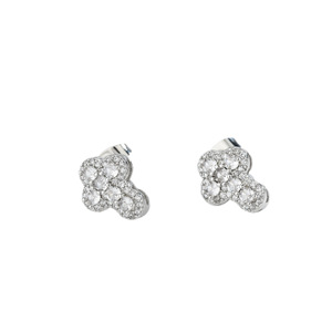 Cross Stud Earrings Gold Silver Six Diamond Pave Setting Party Fashion Jewelry - Product Image 5