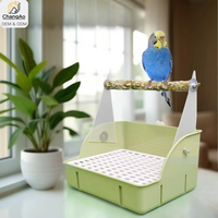 Support d'entraînement pour perroquet, station de repose pour oiseaux avec plateau amovible pour les excréments, accessoires pour cage de calopsitte et de canari
