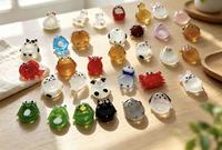 Repose-stylo et repose-baguettes en verre fait main, motif animal mignon de dessin animé, support décoratif de table, vente en gros