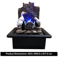 2024 résine canard Animal maison décor de table fontaine sans marque usine fontaines d'intérieur lumières LED fontaine d'eau électrique