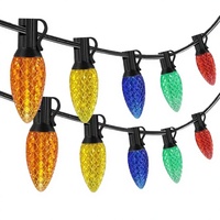 Guirlande lumineuse LED à facettes résistante aux intempéries, lampe à feston E27, décoration de jardin, restaurant, bistrot, Noël