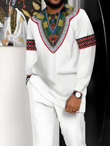 Herren Langarm Hosen Set Digitaldruck Outdoor Sport Casual Holiday Street T-Shirt Set T-Shirt Hose <span class=keywords><strong>2</strong></span>-teiliges Set - Product Image 3