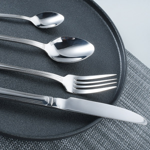 Juego de Cuchillo, Tenedor y Cuchara de Acero Inoxidable Minimalista Moderno <span class=keywords><strong>para</strong></span> Uso en Hoteles y Restaurantes, Vajilla <span class=keywords><strong>para</strong></span> Bodas - Product Image 6
