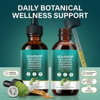 Gouttes liquides de Sea Moss, Soursop et Moringa 60ml, Complément Herbal 6 en 1, OEM ODM Marque Privée