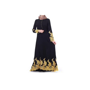 La última ropa islámica Abaya modesta Mujeres Vestido musulmán Tela de poliéster Abaya - Product Image 1