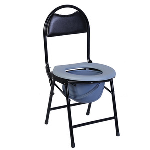 Silla de inodoro plegable Hengrong de acero al carbono grueso, inodoro portátil para ancianos y discapacitados - Product Image 1