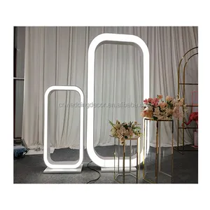 New Style Wedding Metal White Backdrop Led Light Background Photo Booth For Event Decoration