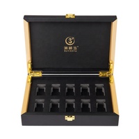Emballage cosmétique personnalisé de luxe, boîtes en cuir PU de Style livre avec fermeture à serrure mentale avant avec insertion EVA