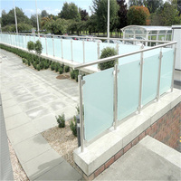 Balustrade de sécurité extérieure en acier inoxydable, balustrade en verre entièrement givré avec verre trempé de 10 Mm