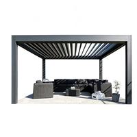 Pavillon bioclimatique en aluminium intelligent de luxe avec écran coupe-vent pour jardin de villa