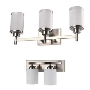 3 Light Bulb Bathroom Vanity Lighting Fixtures Over Mirror Wall Lamps Rubbed Bronze Vanity Light with Frosted Glass Shade