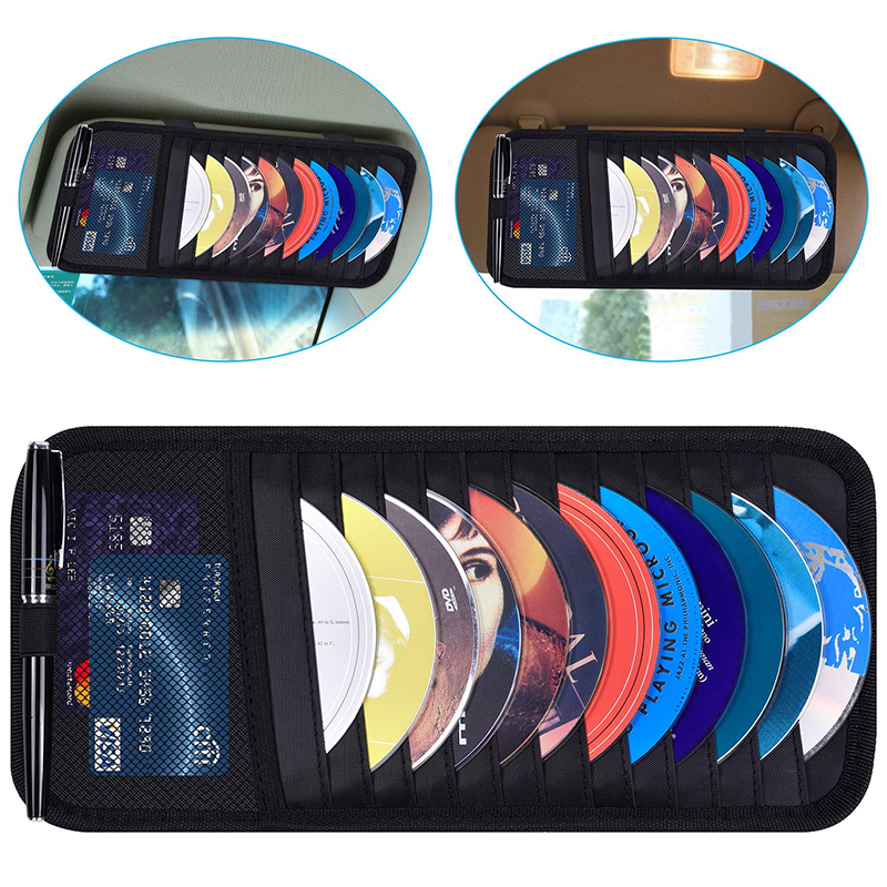 Great Design Dvd Case Houder Organizer Voor Auto Duurzaam Auto Cd Houder Zonneklep Met Vele Slots Multifunctionele Cd Houder Voor auto