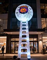 Modèle d'araignée gonflable effrayant avec lumières LED, design étanche pour la décoration de jardin d'Halloween, décorations d'entrée de maison hantée