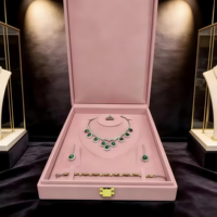 Coffret à bijoux en velours pour colliers et diamants, boîte de rangement pour pierres brutes, petite boîte de présentation pour pierres précieuses, ensemble de boîtes à bijoux