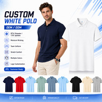 Kemeja Golf Gaya Denim Putih Khusus Pria Lengan Pendek Polos Berbahan Polyester Spandex Bernapas, Menyerap Keringat, Kualitas Tinggi