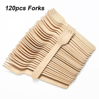 140mm B Grade Jetable En Bois Cuillère Fourchette Couteau Couverts Ensemble
