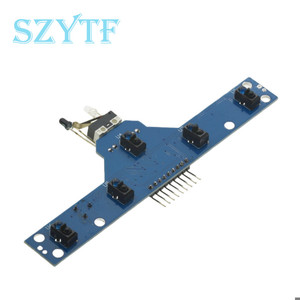 Modulo sensore di tracciamento a infrarossi a <span class=keywords><strong>5</strong></span> vie ad alta sensibilità per evitare gli ostacoli rilevamento della linea di pattuglia <span class=keywords><strong>5</strong></span> funzioni categoria di prodotto ICs - Product Image 6