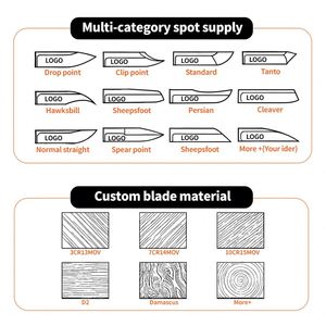 Couteau de camping tactique pliable en acier inoxydable imprimé en 3D sur mesure OEM avec lame tranchante et manche en bois - Product Image 3