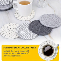 Napperons tissés en corde de coton nordique pour la cuisine Tapis de tasse de table à isolation thermique multi-styles Tapis de tasse de café en corde de coton anti-dérapant pour la maison