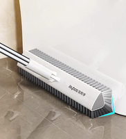 Brosse double face Joybos, utilisée pour nettoyer les interstices et les coins, tige en acier inoxydable allongée, brosse à récurer les sols en forme de V
