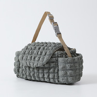 Panier de rangement en tissu à bulles pour poussette, sac suspendu, crochet, sacs de rangement de grande capacité, sac de maman