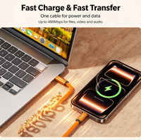 Kabel Charger Magnetik Nilon Kepang Datar 240W Terbaru 2026, Kabel USB Tipe C untuk Android, iPhone, Power Bank, Perangkat Seluler