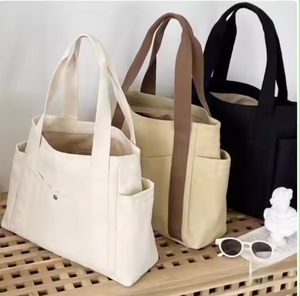 Tái Sử Dụng Vải <span class=keywords><strong>Tote</strong></span> Túi Phụ Nữ Có Thể Gập Lại Bông Mua Sắm Túi Với Biểu Tượng Tùy Chỉnh Bán Buôn - Product Image 4