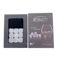 Glaçons réutilisables en marbre coloré de qualité alimentaire pour whisky, vin et bière, vente directe d'usine