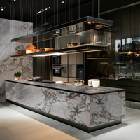 Dalles de pierre frittée brillante pour murs TV, comptoirs, marches d'escalier, salons, extérieurs, hôtels, villas, décoration intérieure, OEM personnalisé