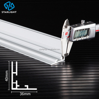 Profilé en aluminium pour caisson lumineux, profilé d'extrusion en aluminium de 40 mm sans cadre pour caisson lumineux en tissu SEG pour affichage publicitaire