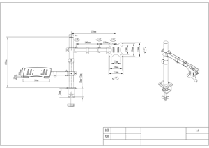 Máy tính màn hình đứng Chiều cao bàn có thể điều chỉnh cánh tay núi hỗ trợ đến 27 inch với màu đen - Product Image 3