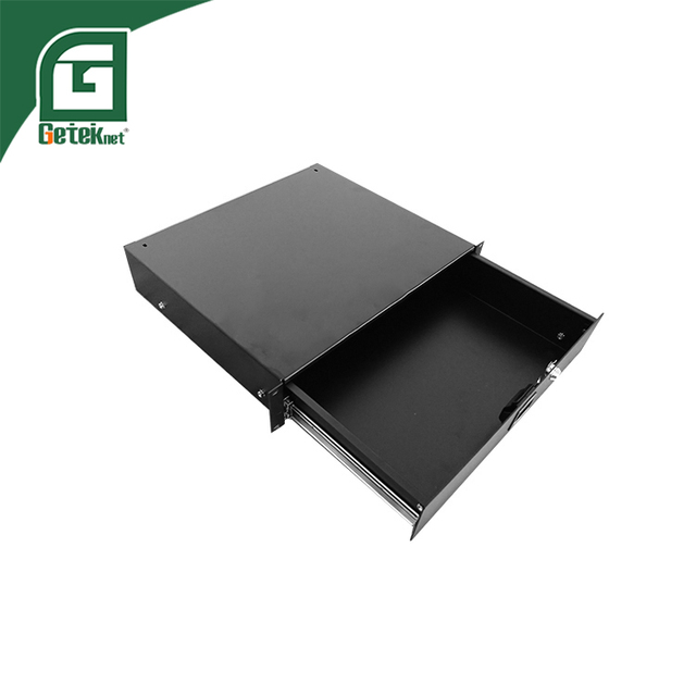 Geteknet 1u 2u SPCC Cold Rolled Steel Sliding Shelf Could Elongate to 450MM 19" Rack Drawer for Network Server Rack Cabinet