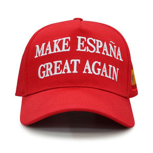 Casquettes personnalisées en gros « Espana Great Again » – Casquettes rouges avec logo brodé et drapeau espagnol pour les élections présidentielles en Espagne - Product Image 1
