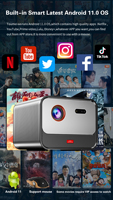 Système Android intelligent de haute technologie Wifi BT 1920*1080P haute lumens Home cinéma G21 projecteur multifonctionnel 3D 8K grand écran
