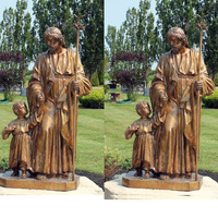 Vente en gros d'art d'église sculpture en cuivre décorée en bronze moulé grandeur nature statue du Christ Jésus