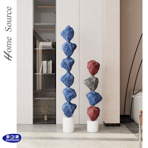 Escultura de <span class=keywords><strong>Piso</strong></span> de Acero y Vidrio Azul Home Source, Decoración de Estilo Nórdico para Sala de Estar, Comedor, Estudio, Tienda, Oficina de Ventas - Product Image 1